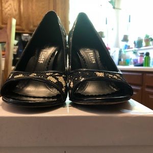 White House Black Market peep toe heels